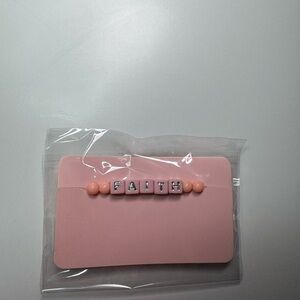 Pink Beaded Bracelet with 'FAITH' Letters
